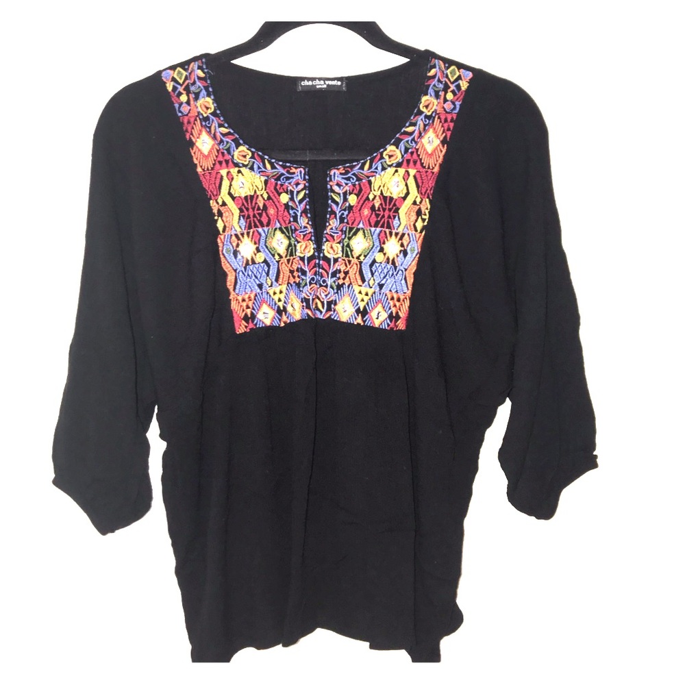 cha cha vente | Boho Embroidery Top (S)